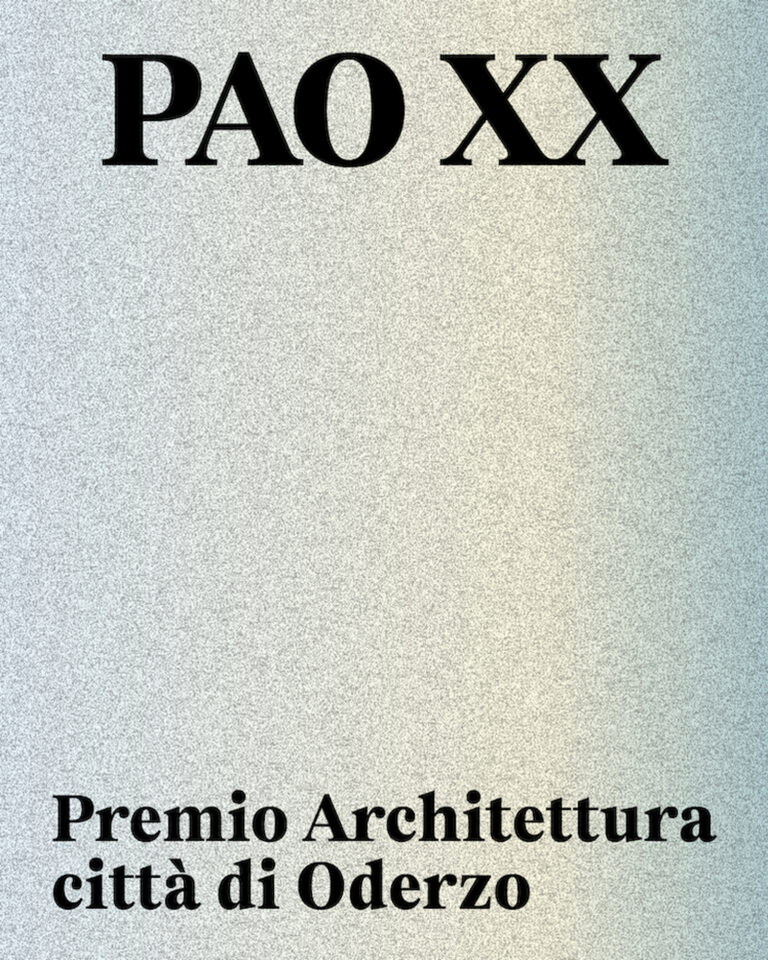Official visual of PAO XX — Premio Architettura Città di Oderzo, twentieth edition 2026, with Massimo Carmassi as President of the Jury
