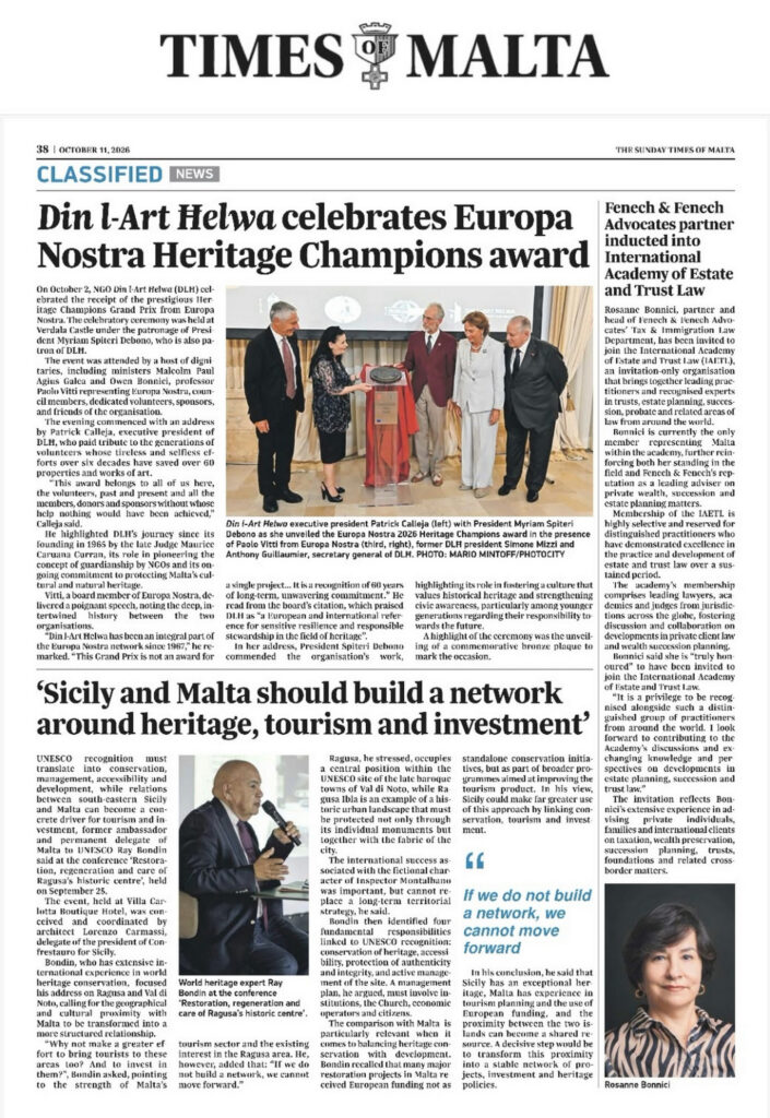 Sicily and Malta should build a network around heritage, tourism and investment